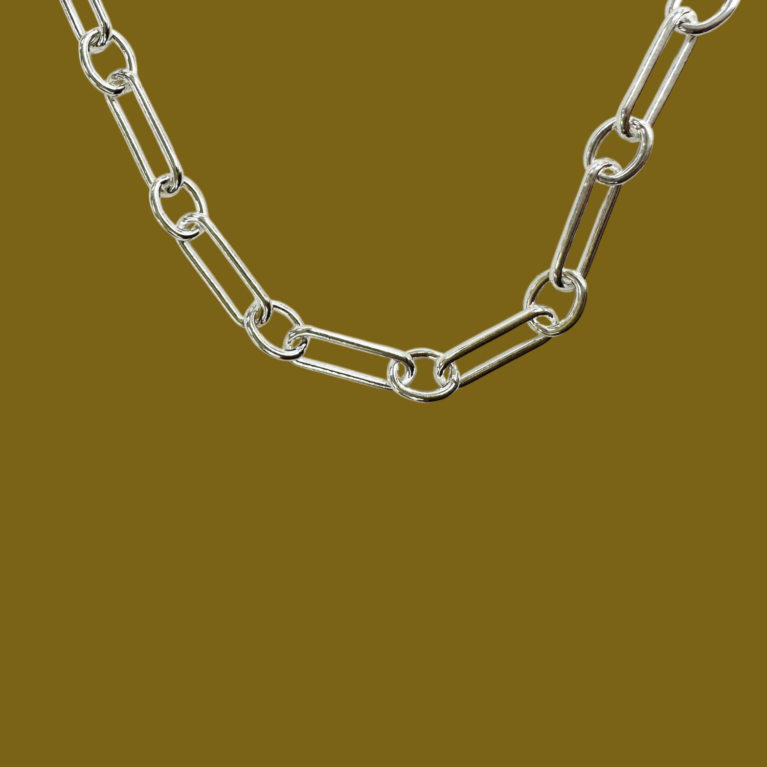 Circle PaperClip Link Necklace