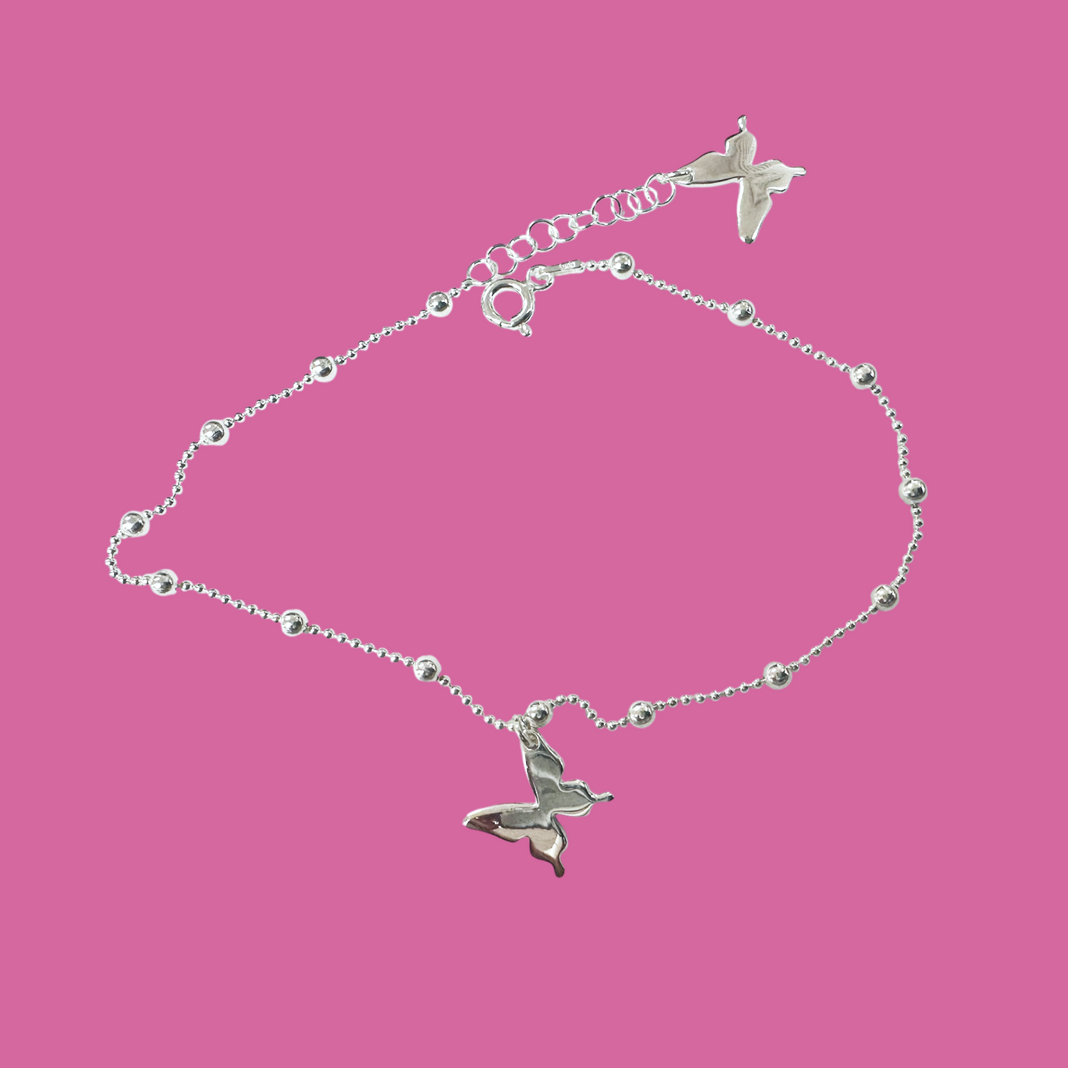 Silver Butterfly Anklet
