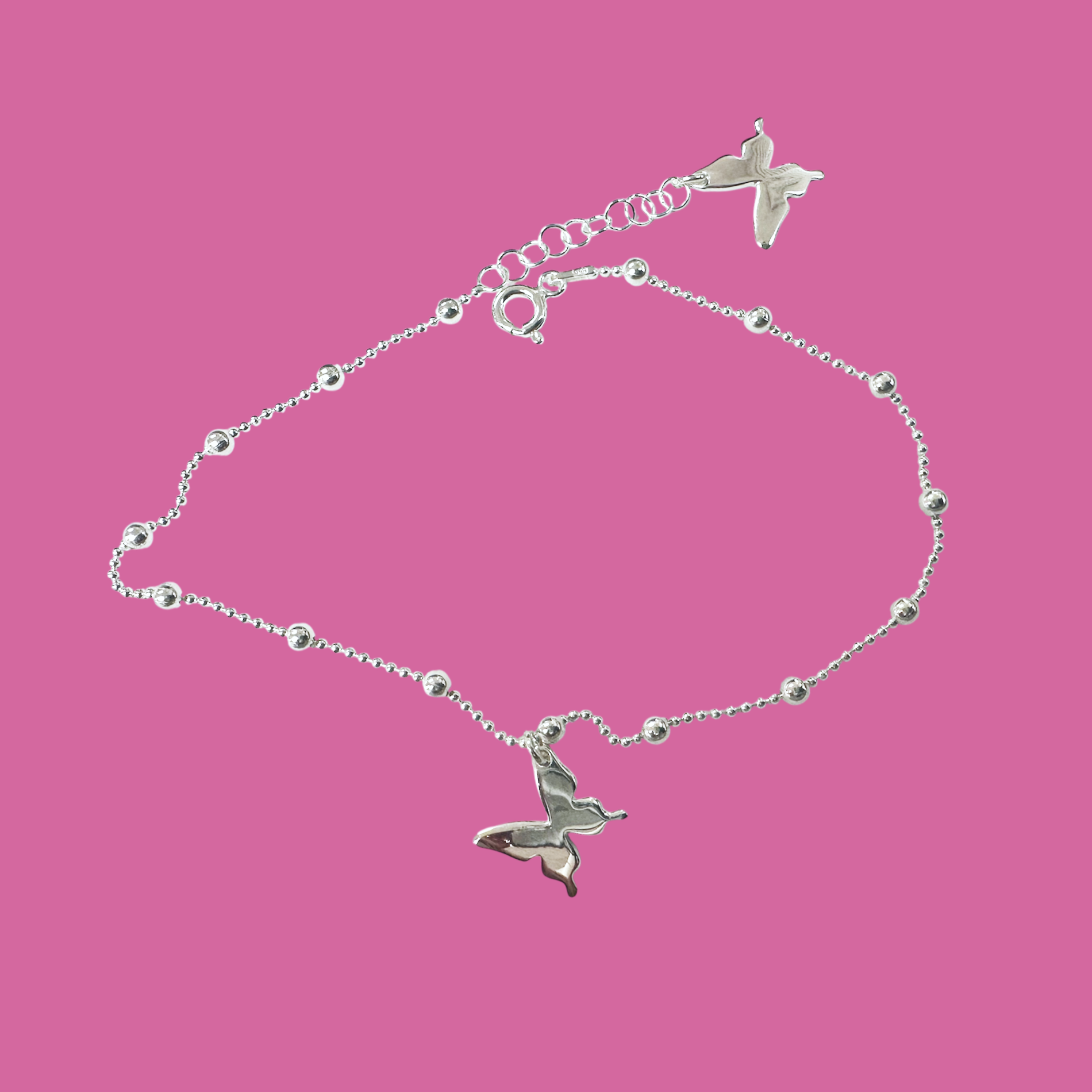 Silver Butterfly Anklet