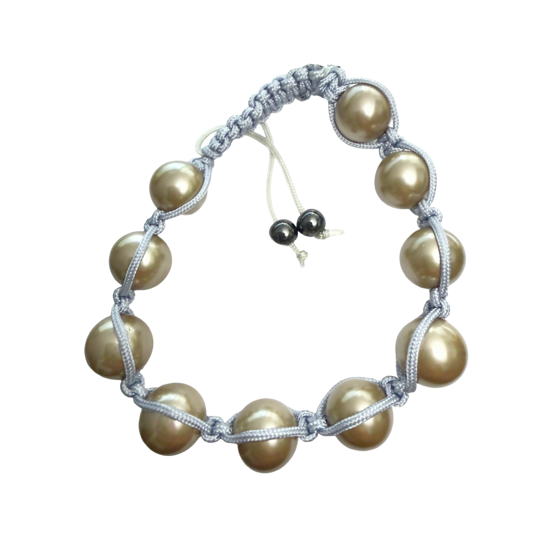 Grey Stone Beaded Friendship Macrame Bracelet