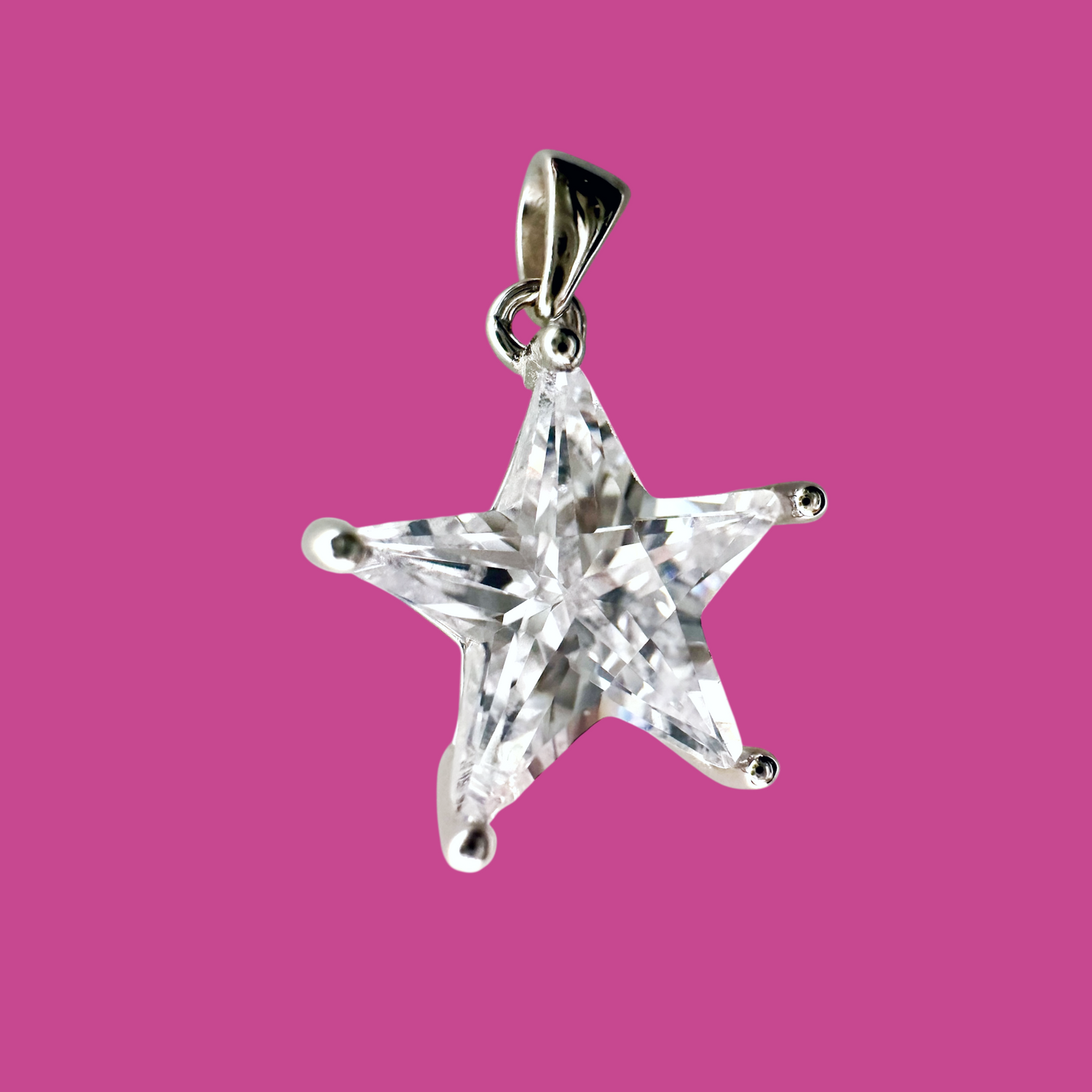 Bright CZ Star Pendant Necklace