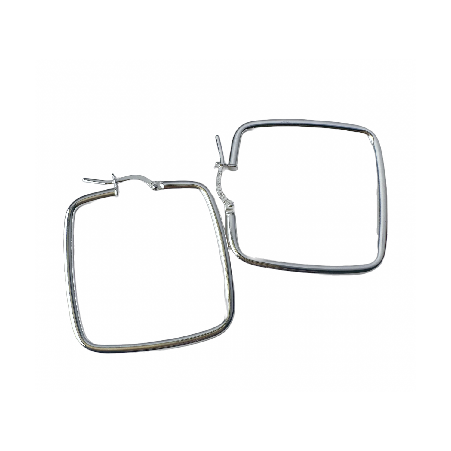 Sterling Silver Square Hoop Earrings