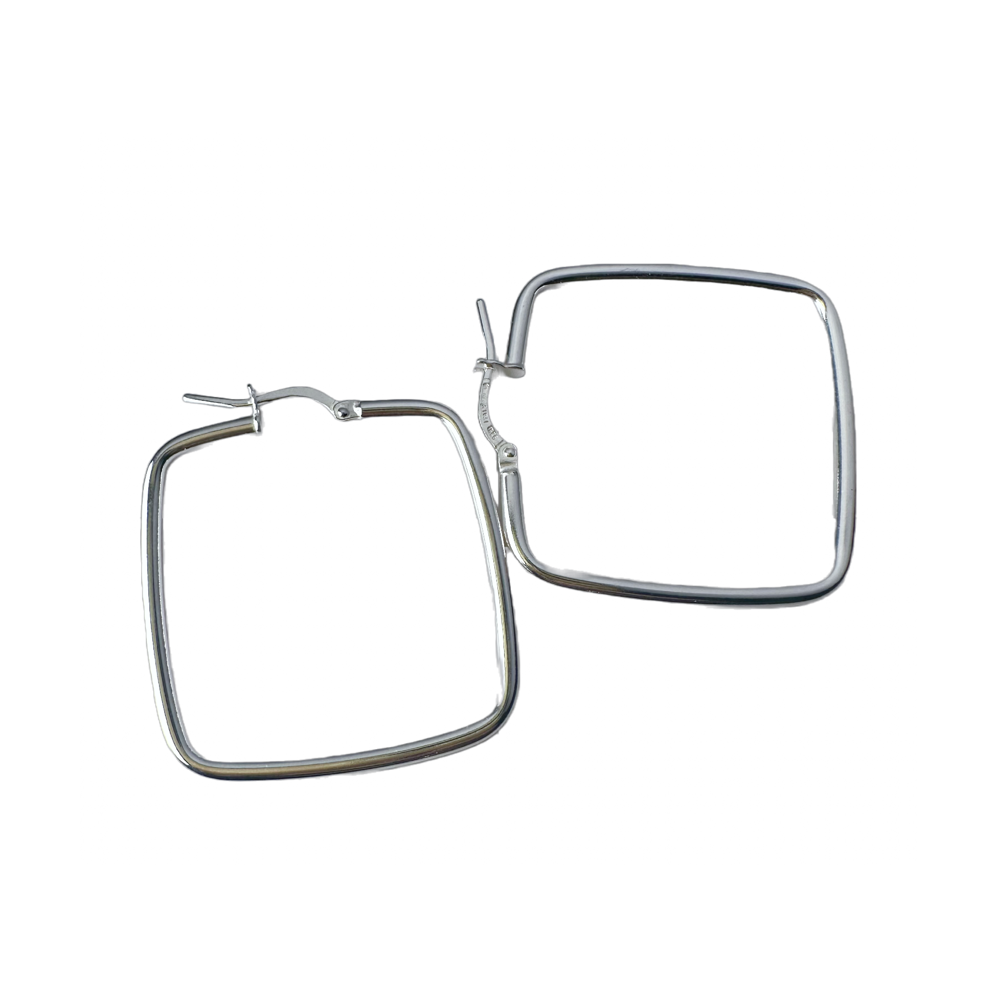 Sterling Silver Square Hoop Earrings