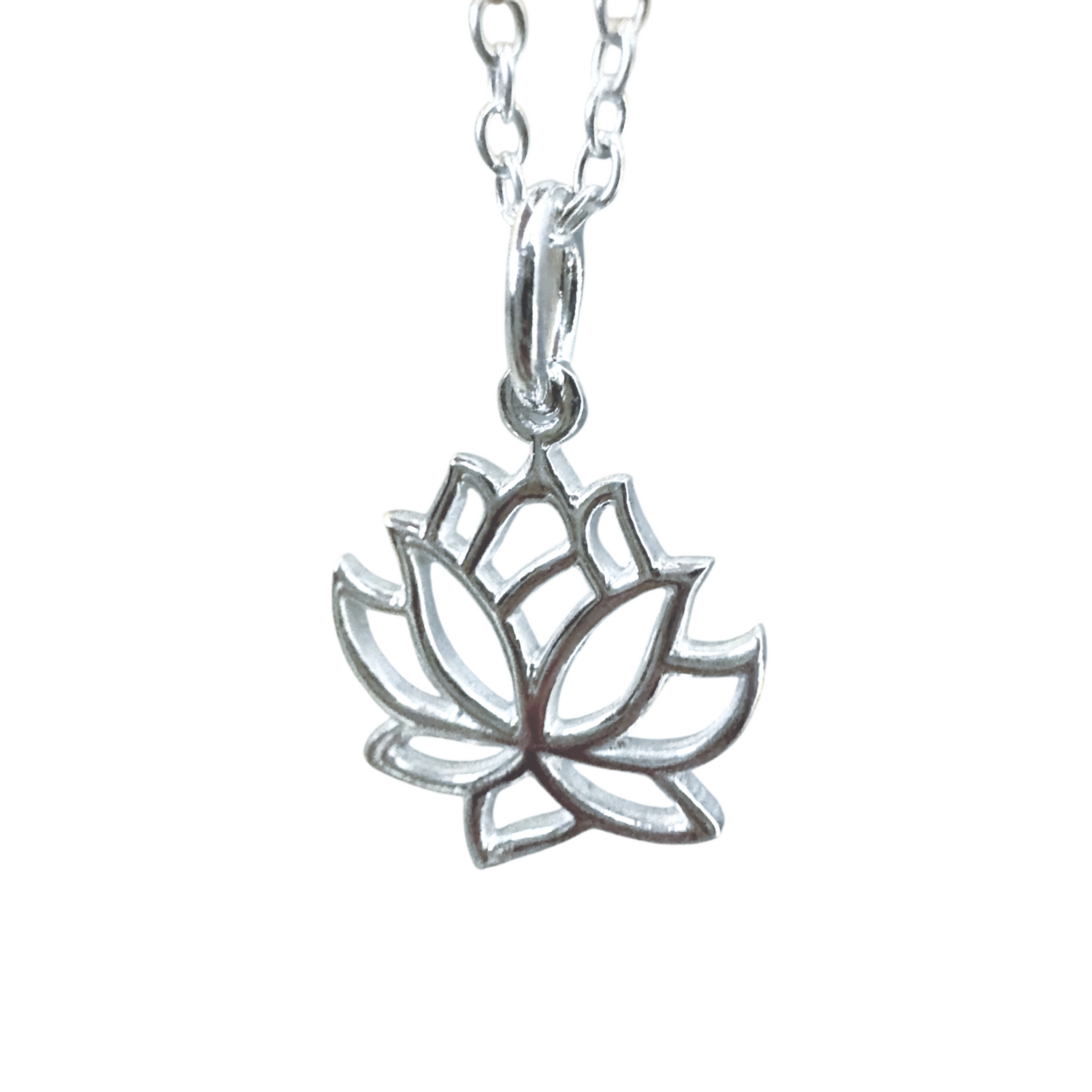 Small Lotus Charm Necklace