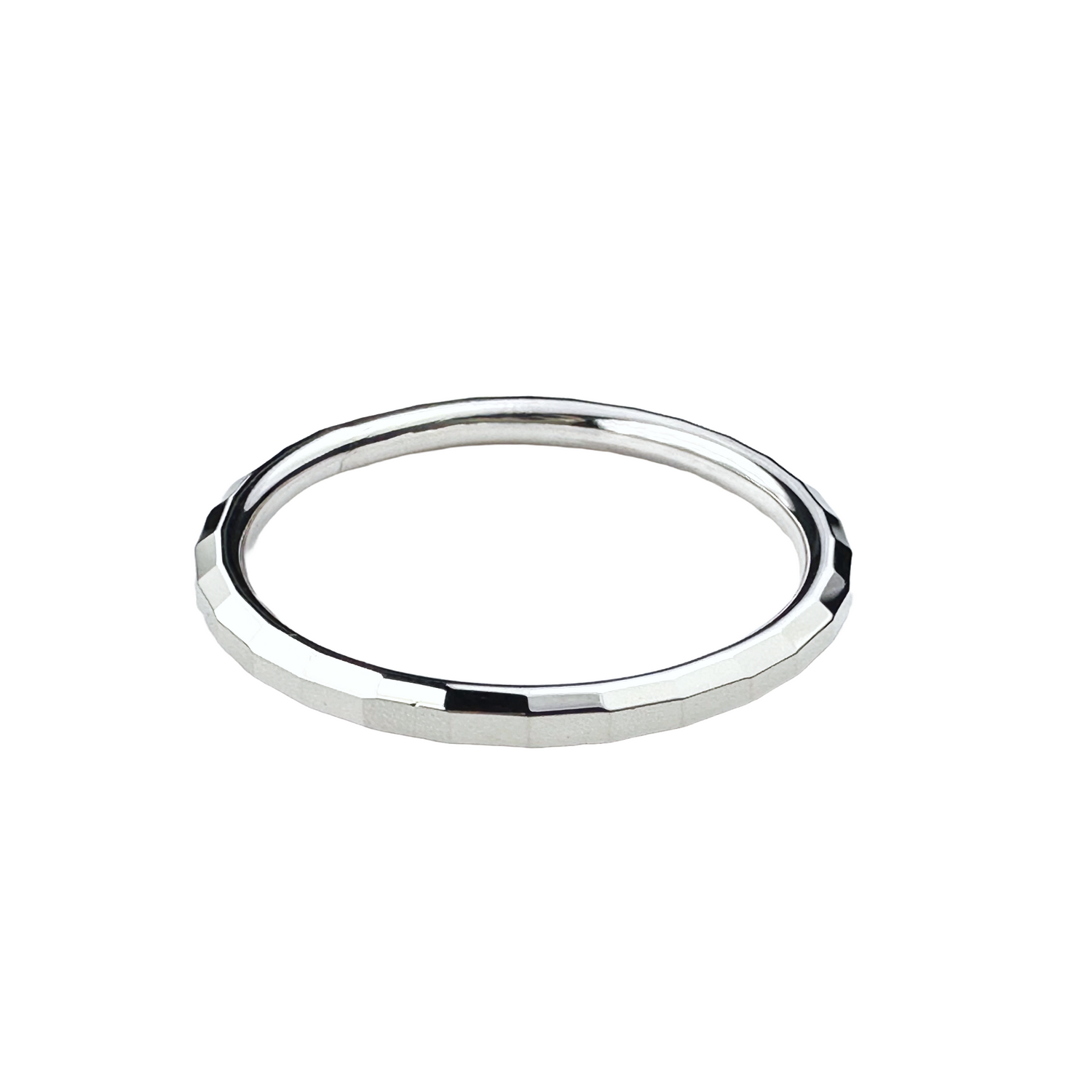 Sparkle Cut Silver Band Ring