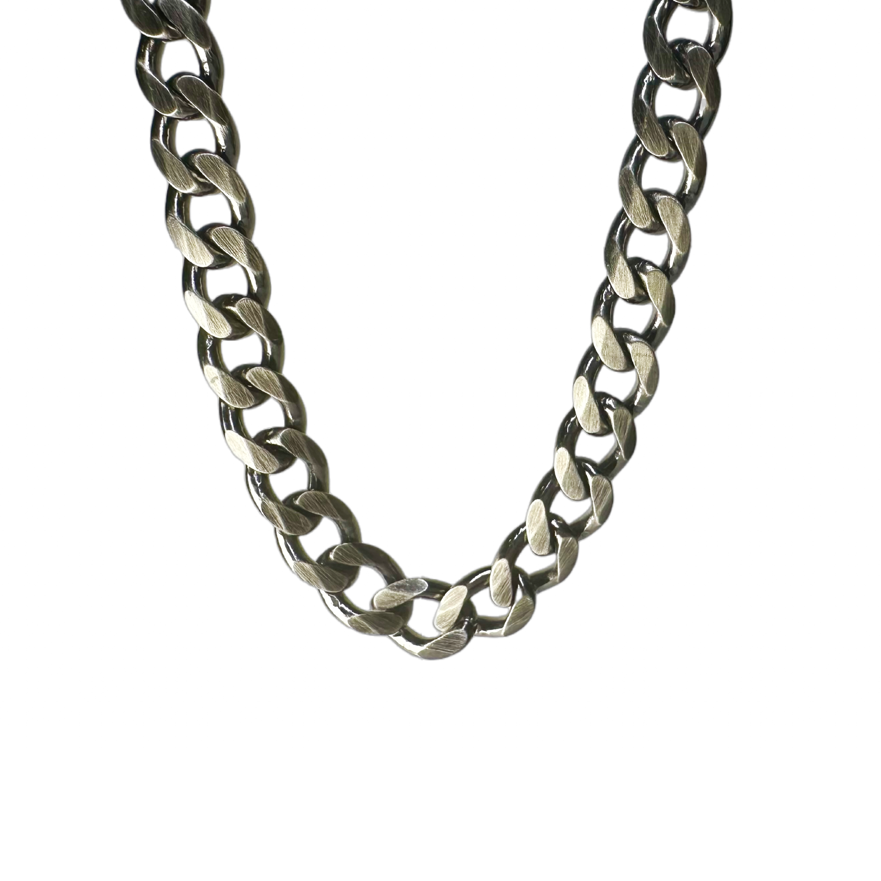 Darkened Silver Curb Chain Necklace
