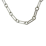 Apop silver .925 sterling silver paperclip and circle link necklace with lobster claw clasp.