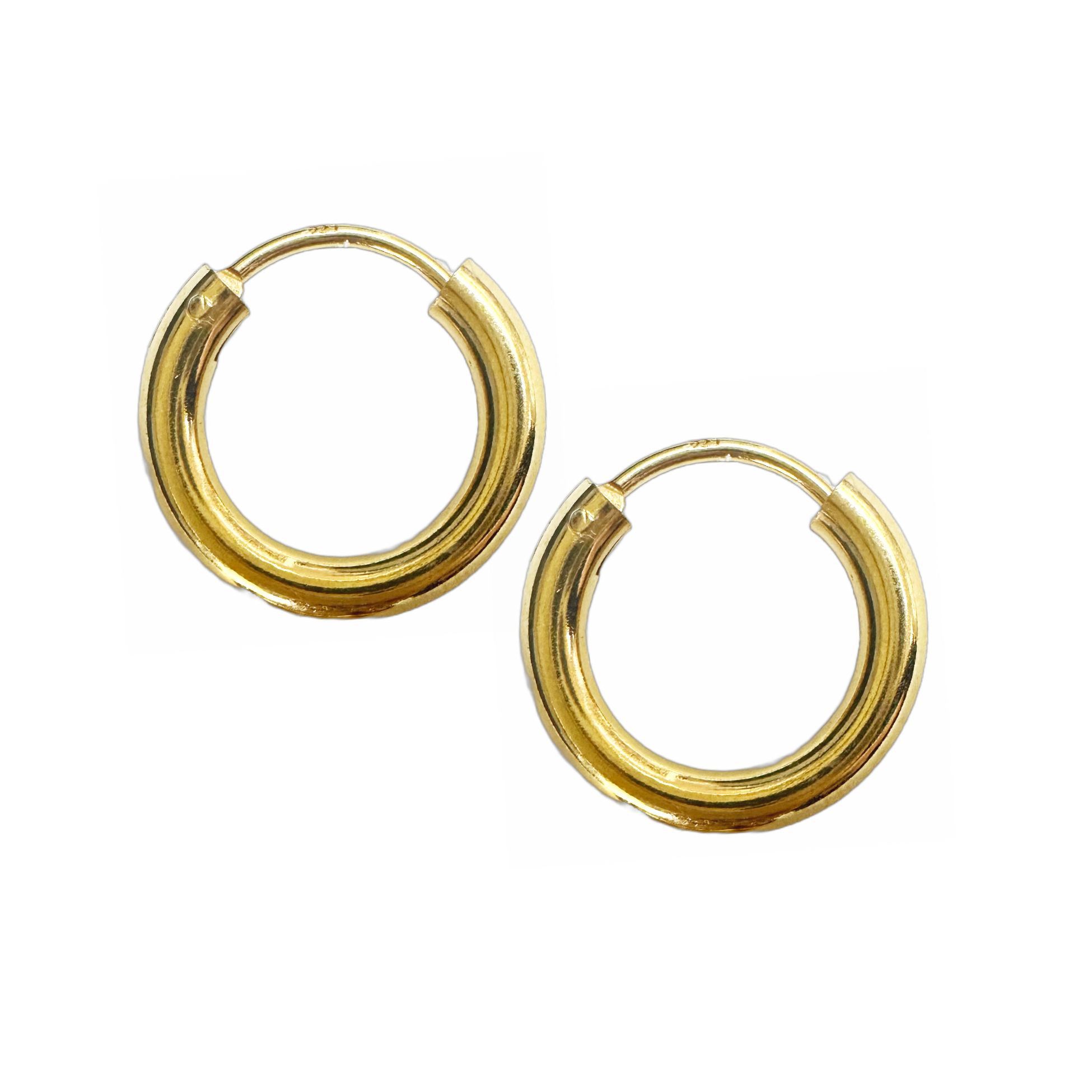 Gold Thick Hoop Earrings Seamless