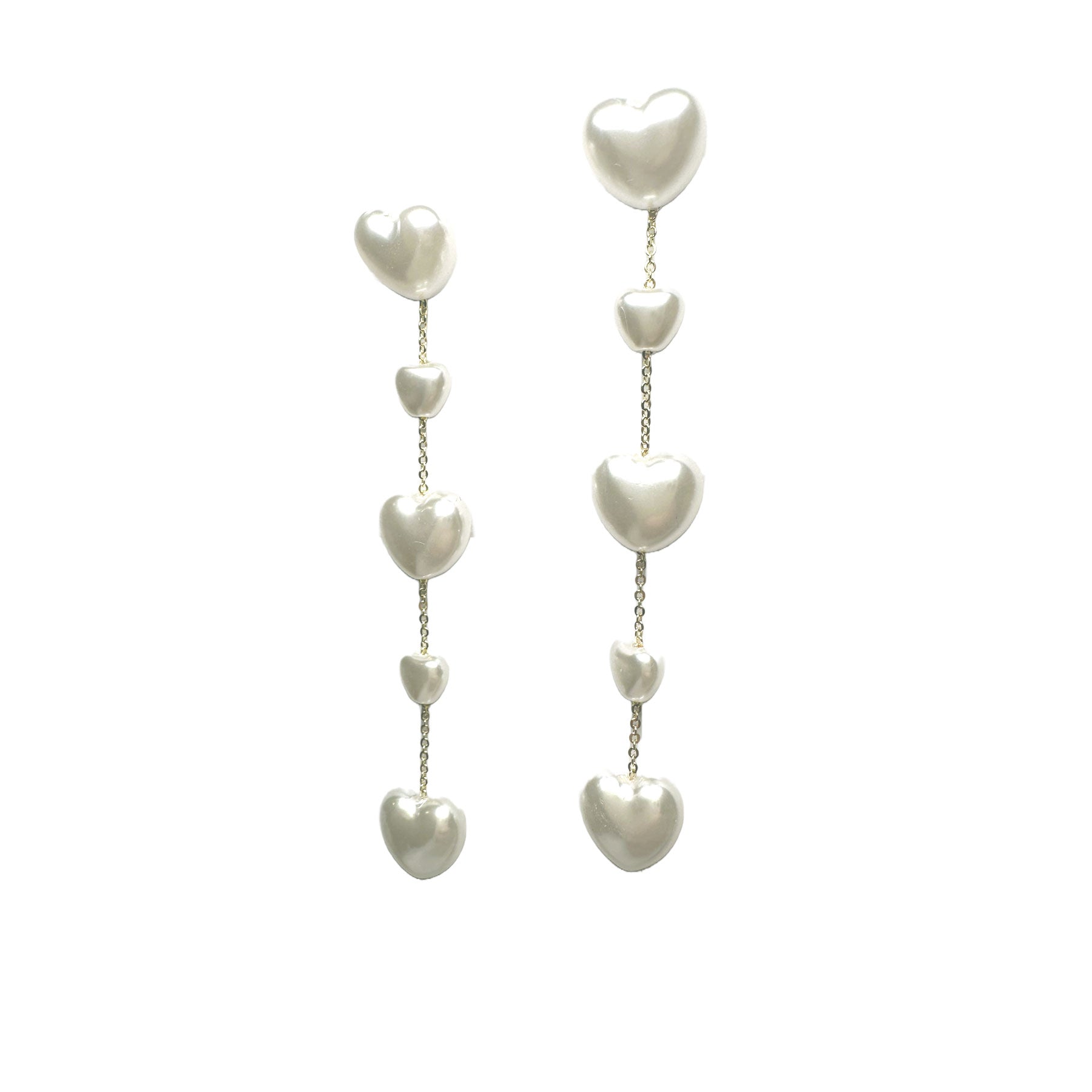 Hearts Pearl Drop Earrings
