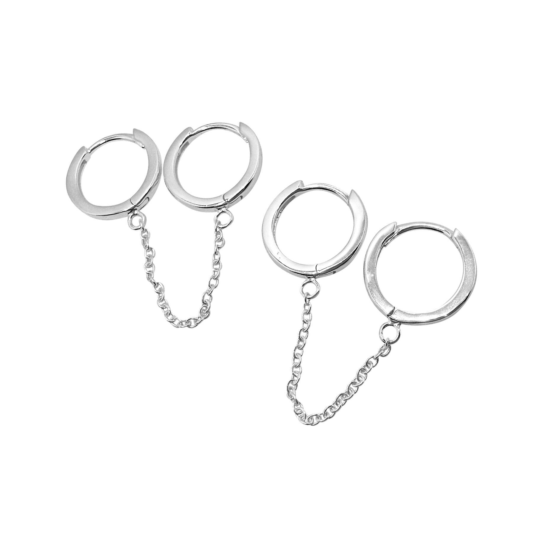 Chain Stud Earrings with Surgical Steel Geometric Hoop Earrings Chain – The  Clinda