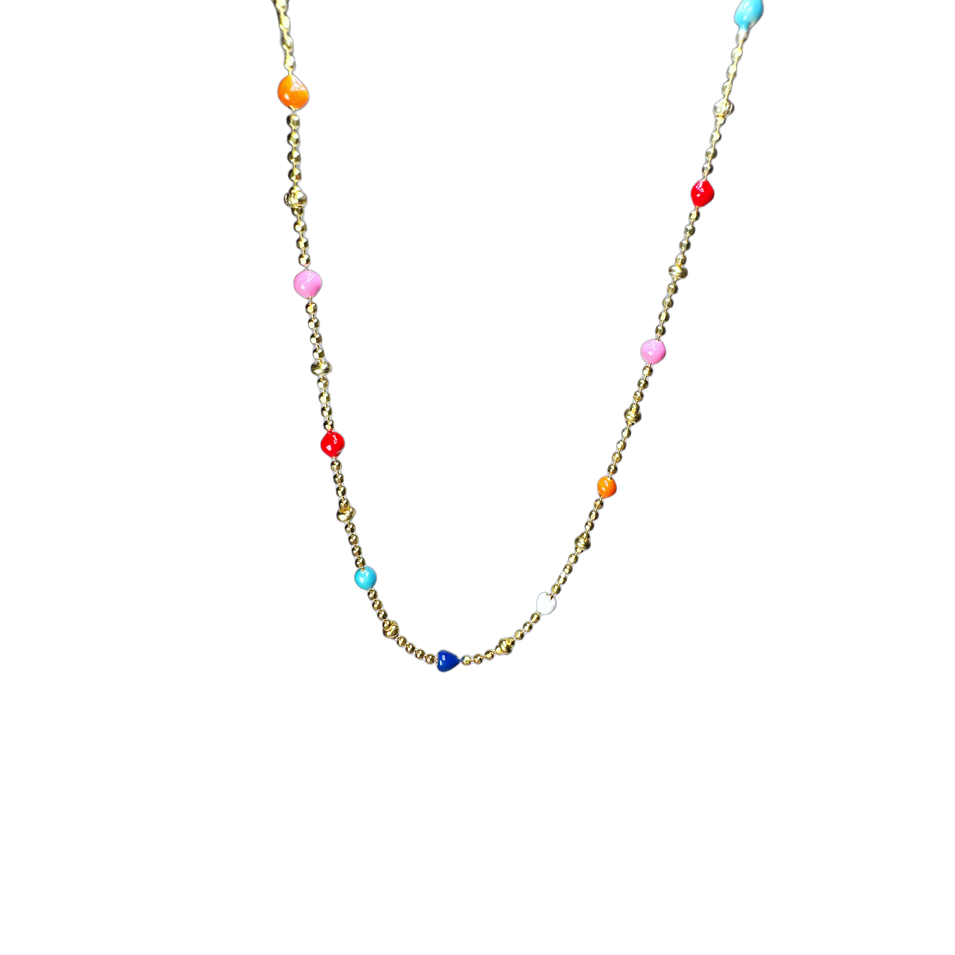 Multicolor Beaded Enamel Necklace