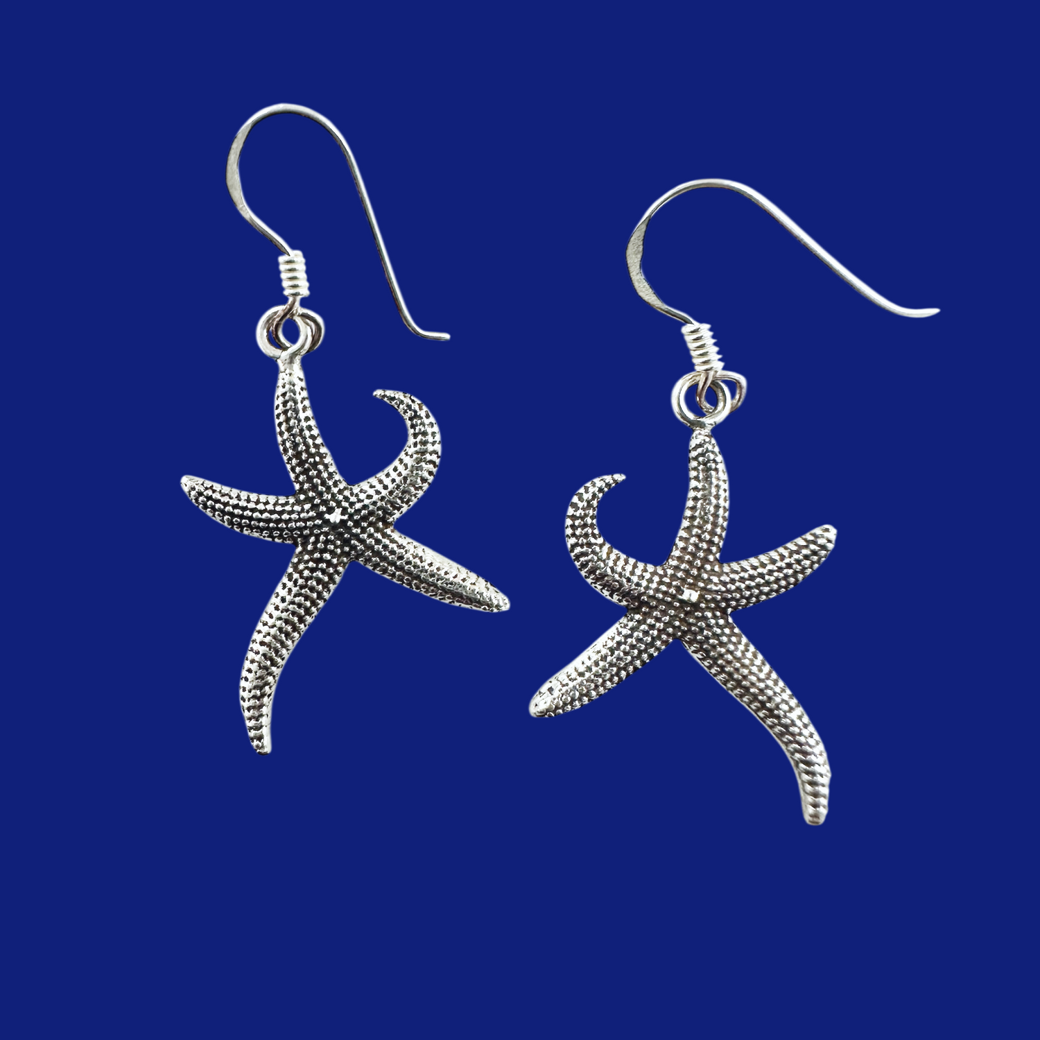 Silver Starfish Dangle Earrings