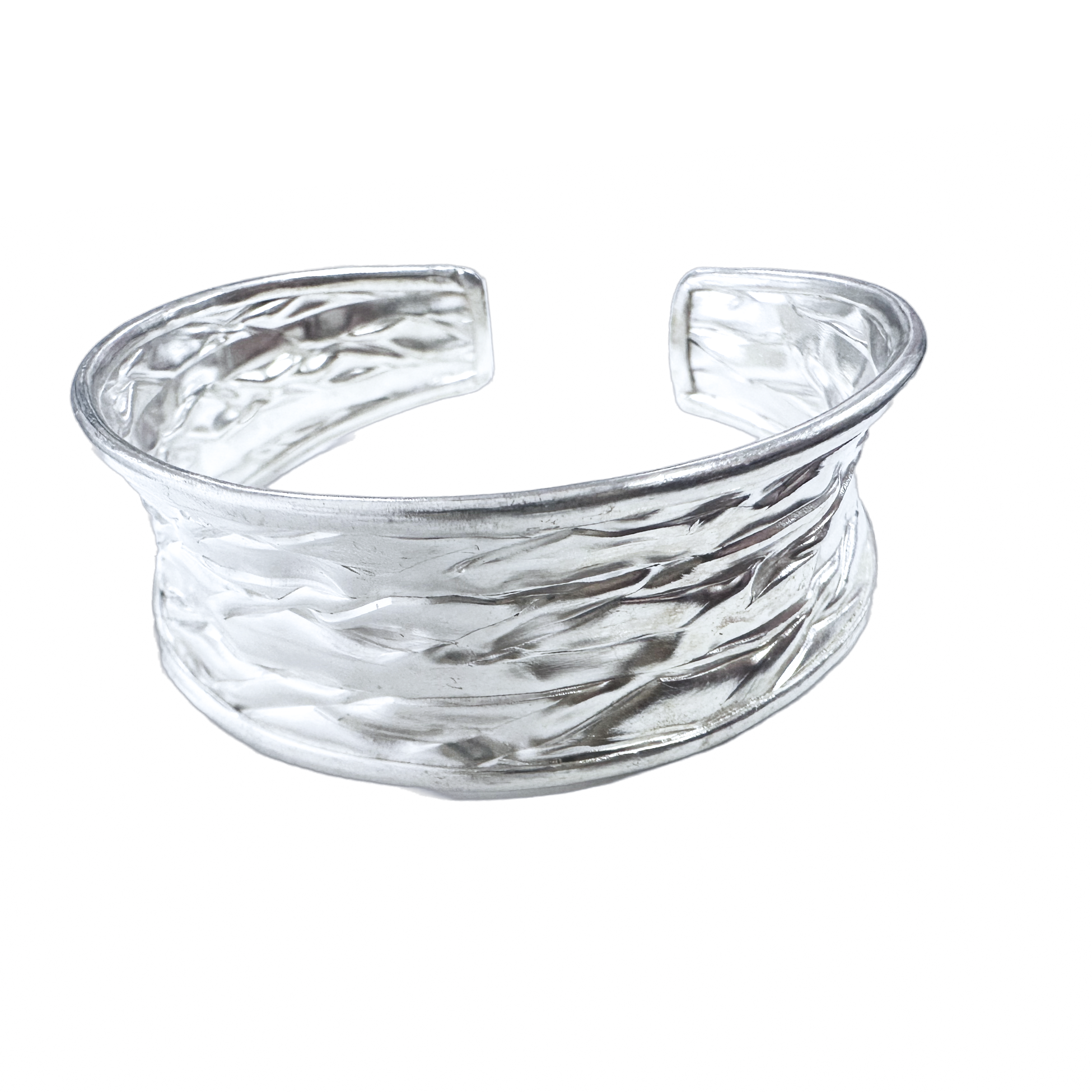 Silver Sculptural Bangle Bracelet