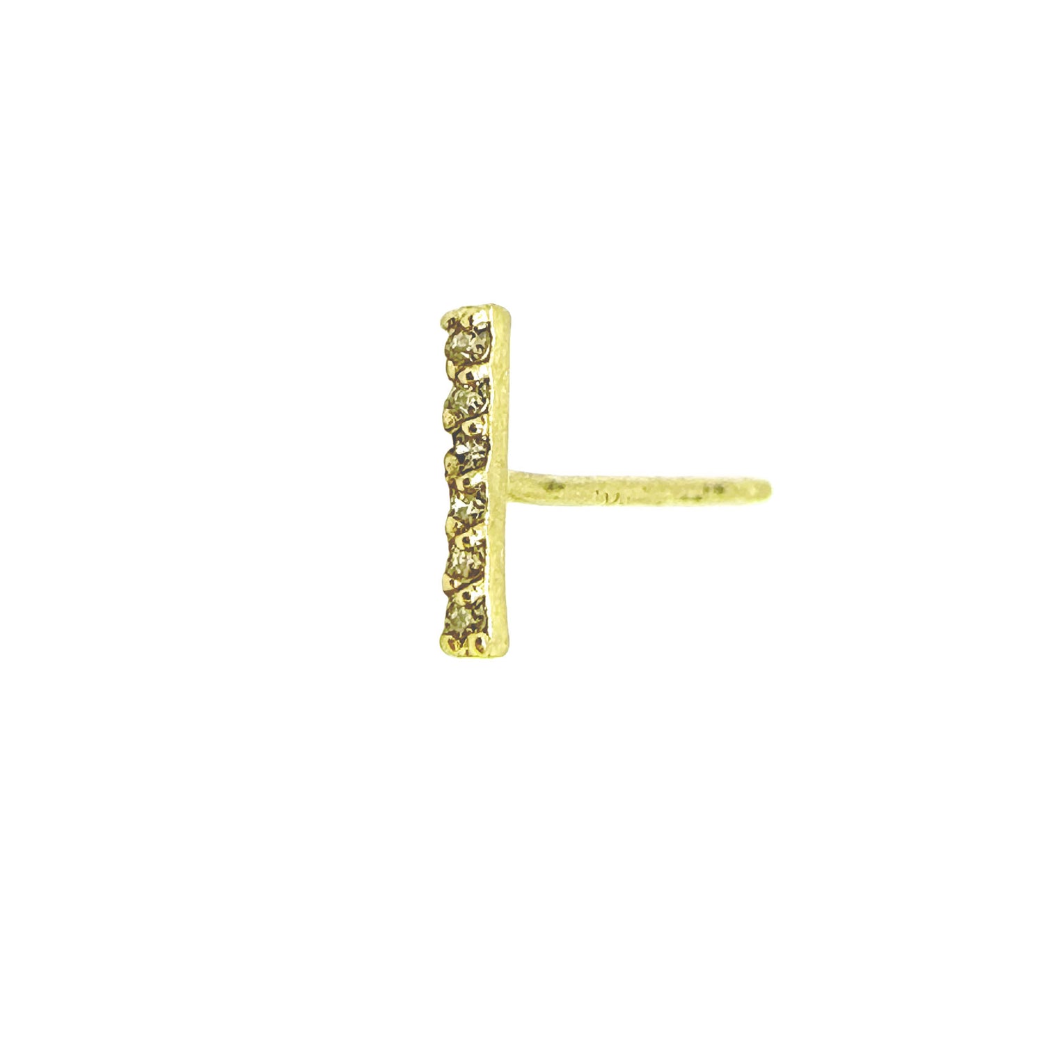 14k Diamond Bar Stud Earrings