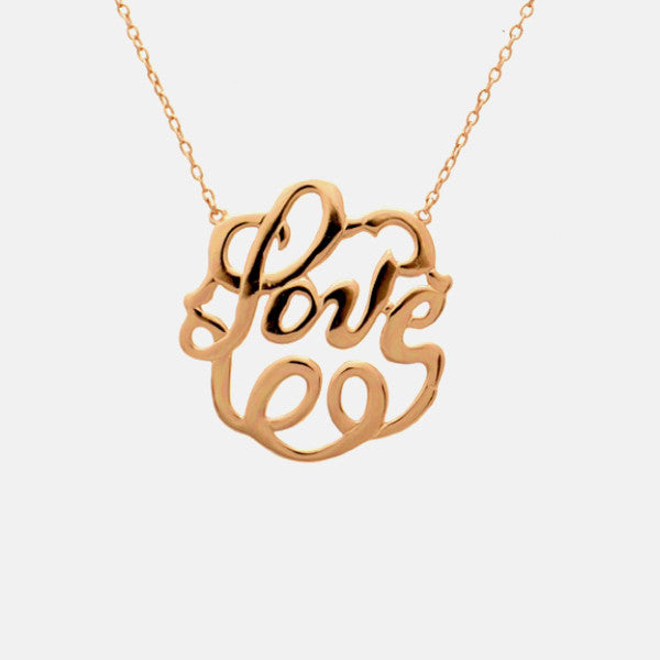 "Circle of Love" Rosy Monogram Love Necklace 17 inch