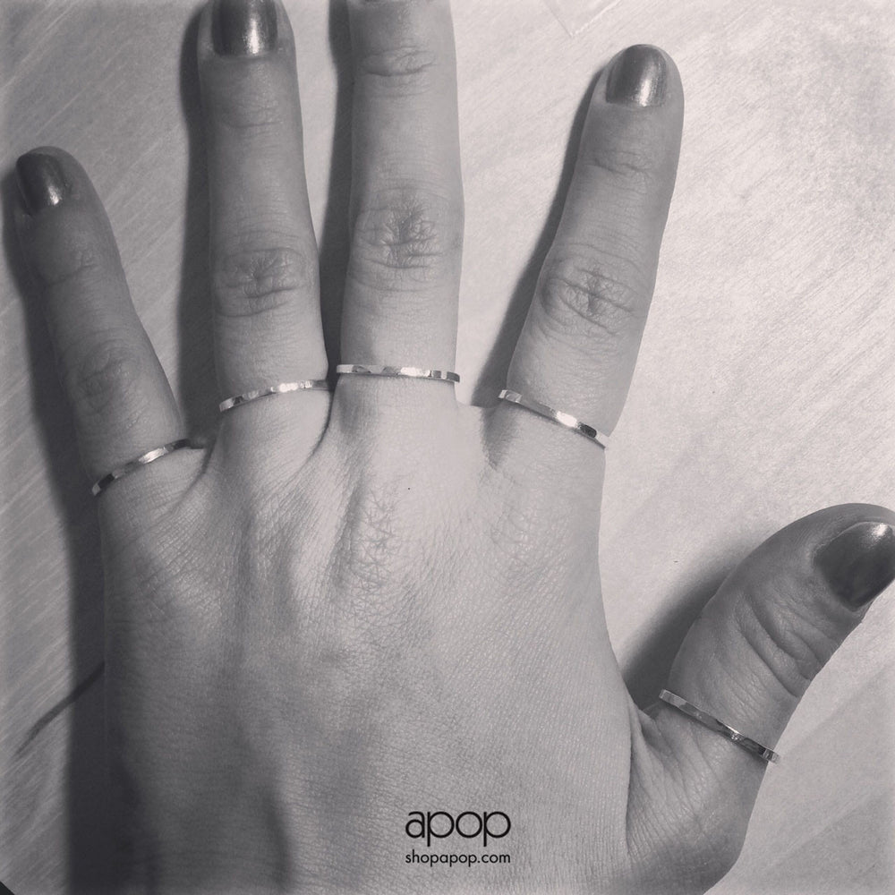 Hammered Gold-Dipped Thin Band Ring