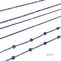 "Pluto" Black Silver Beaded Chain Necklace