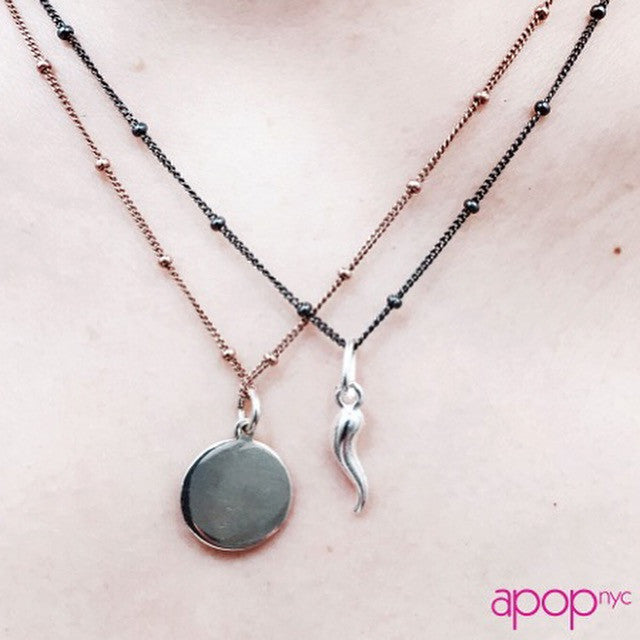 "Tiny Cornicello" Sterling Silver Mini Horn Pendant Necklace