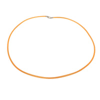 Orange Cord Strand Choker Necklace with 925 Sterling Silver Clasp