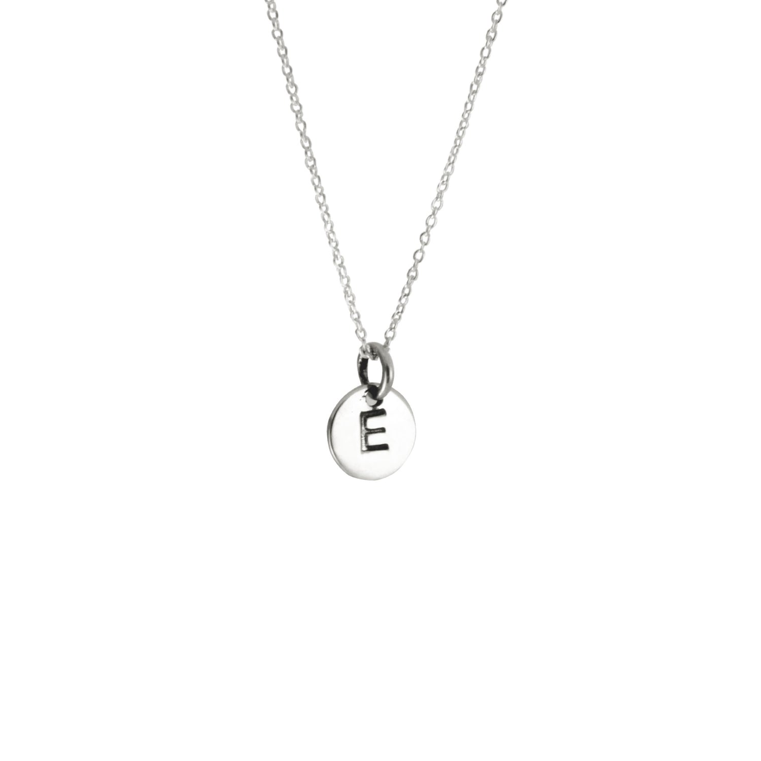 925 Silver Alphabet Letter Disc Charm Pendant Necklace