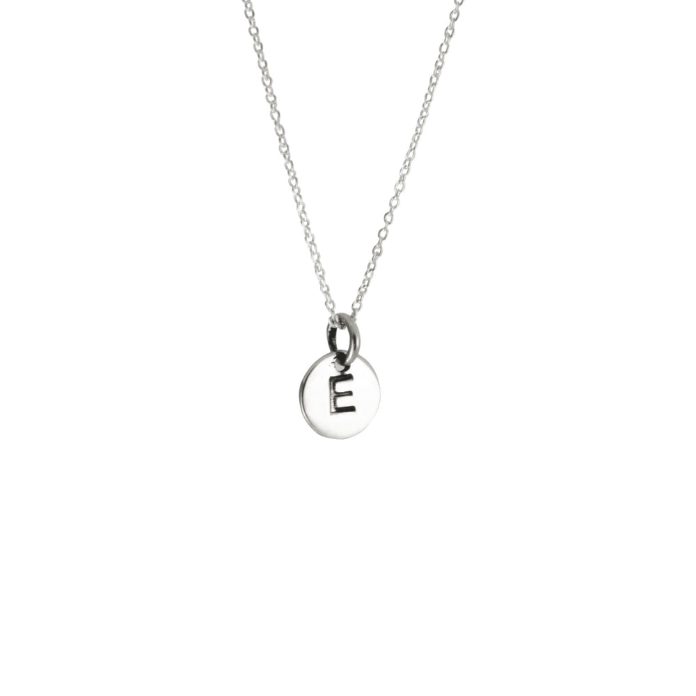925 Silver Alphabet Letter Disc Charm Pendant Necklace