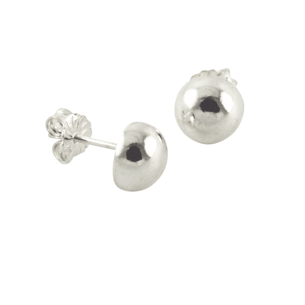 Sterling Silver "Button" Bead Stud Earrings