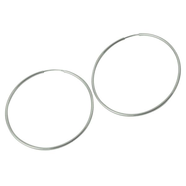 Sterling Extra Large Plain Endless Hoop Earrings