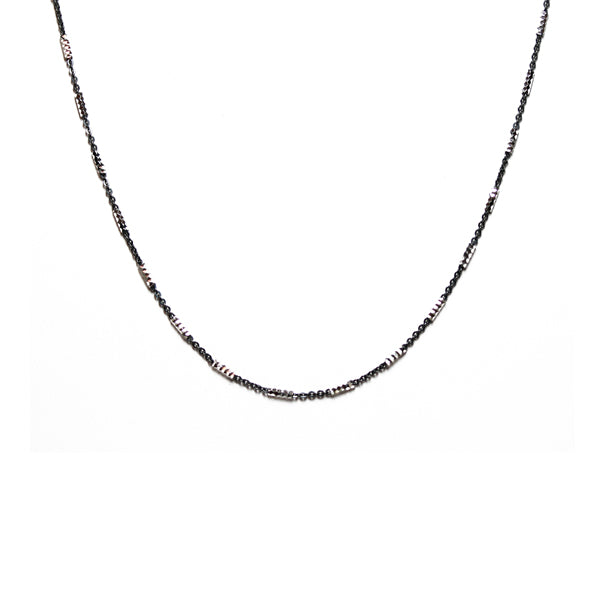 Two-Tone Sterling & Black Chain Necklace