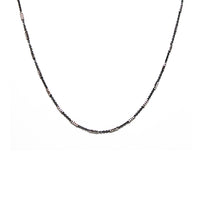 Two-Tone Sterling & Black Chain Necklace 30 inch