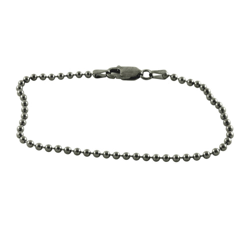 Blackened Silver Bead Chain Bracelet