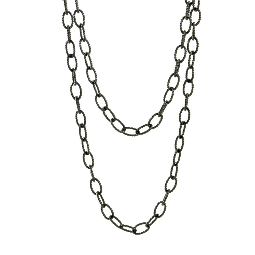 "Gryt" Black Cable Links Layering Necklace