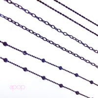 "Pluto" Black Silver Beaded Chain Necklace