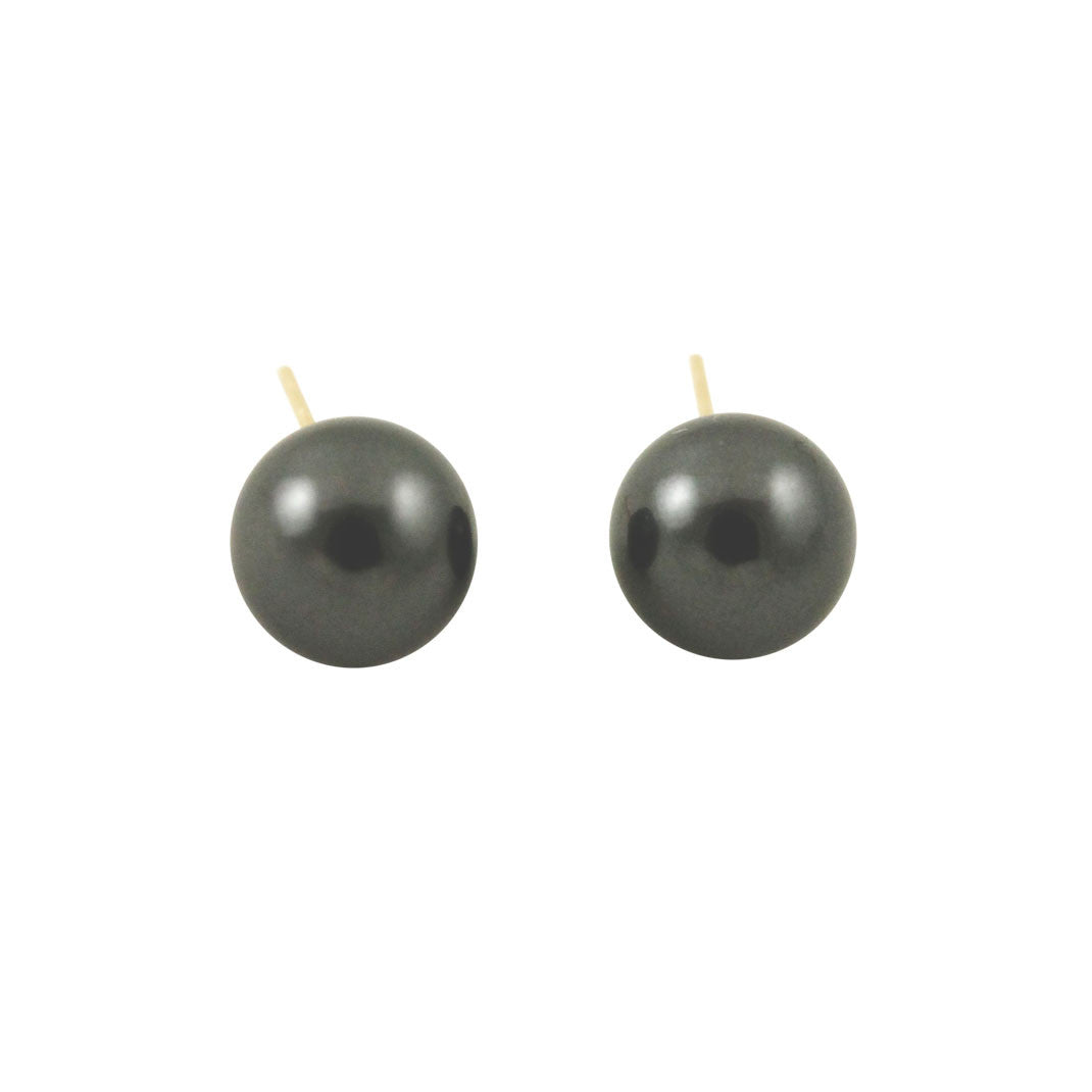 Black Pearl 14k Post Stud Earrings