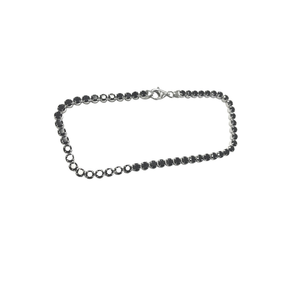 Sterling Silver Black CZ Tennis Bracelet