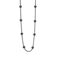 "Pluto" Black Silver Beaded Chain Necklace