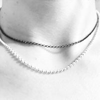 925 Silver Choker Necklace // Blackened & Gold-Dipped