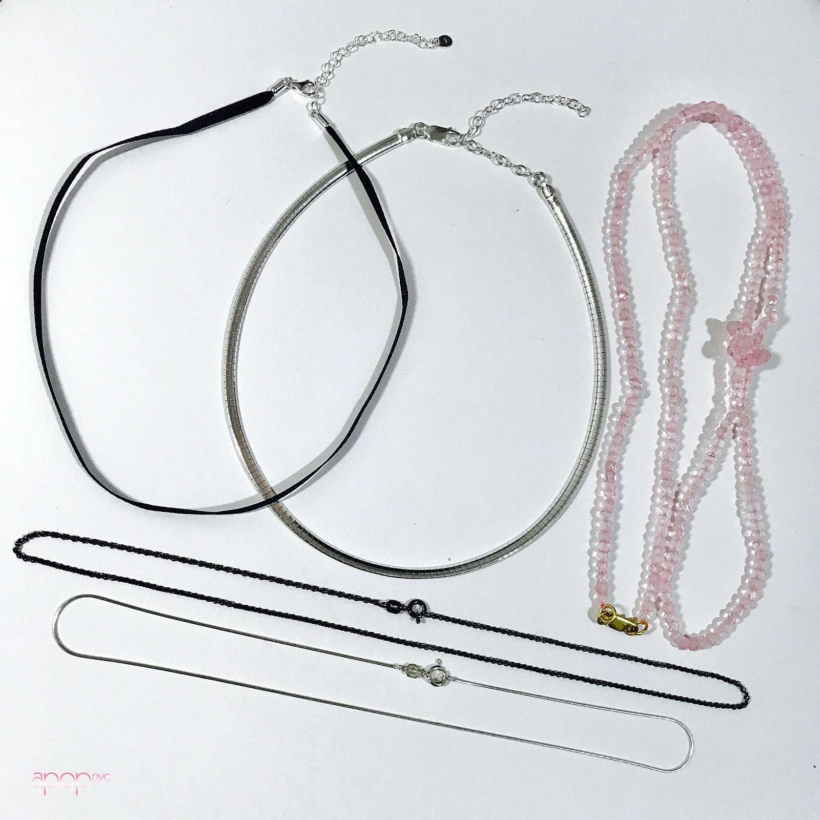 Silvertone Thin Wire Choker Necklace
