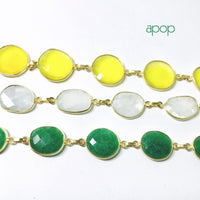 Green Onyx Stone LInk Bracelet