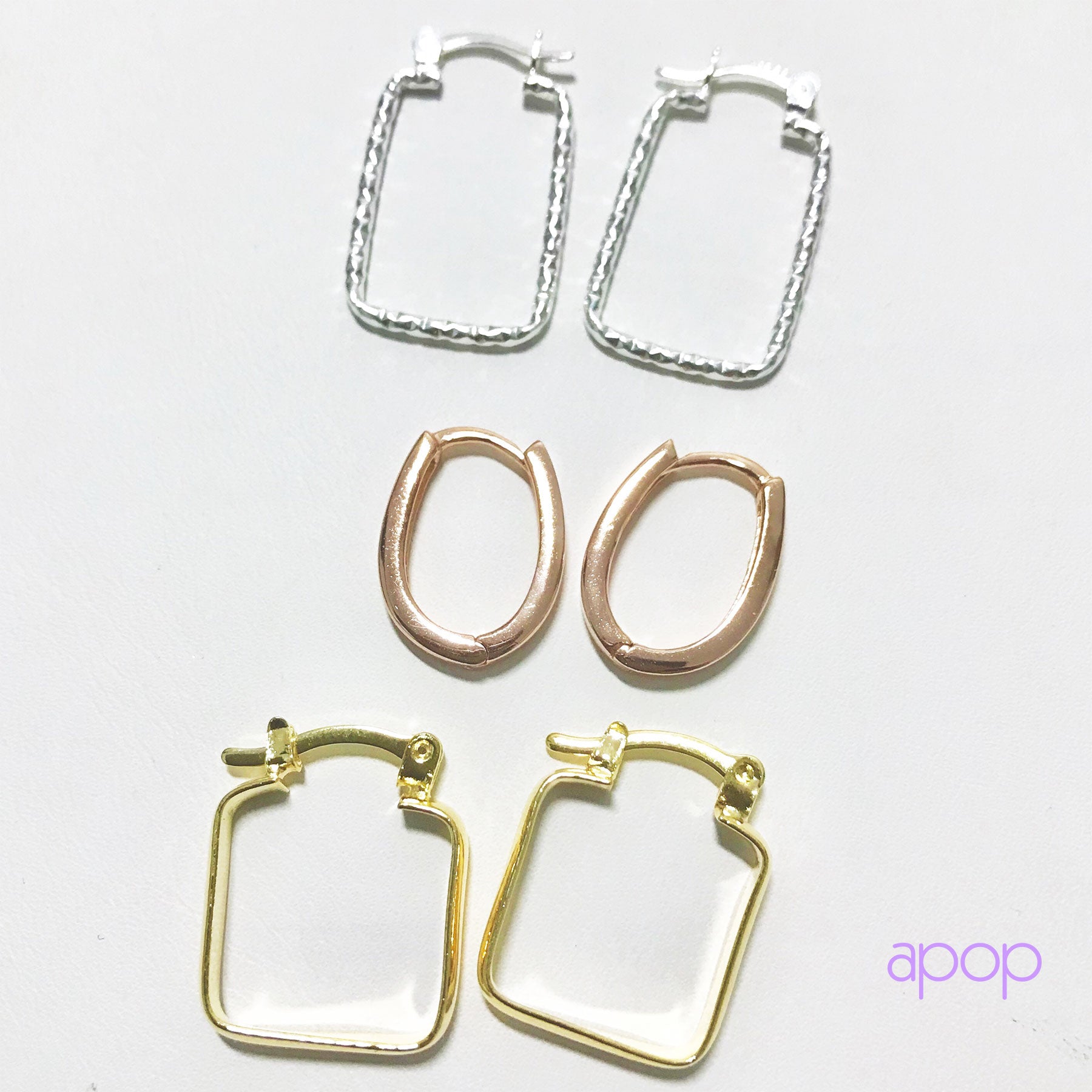 Gold Plated Square Hoop Earrings