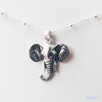 Sterling Silver Elephant Pendant Necklace