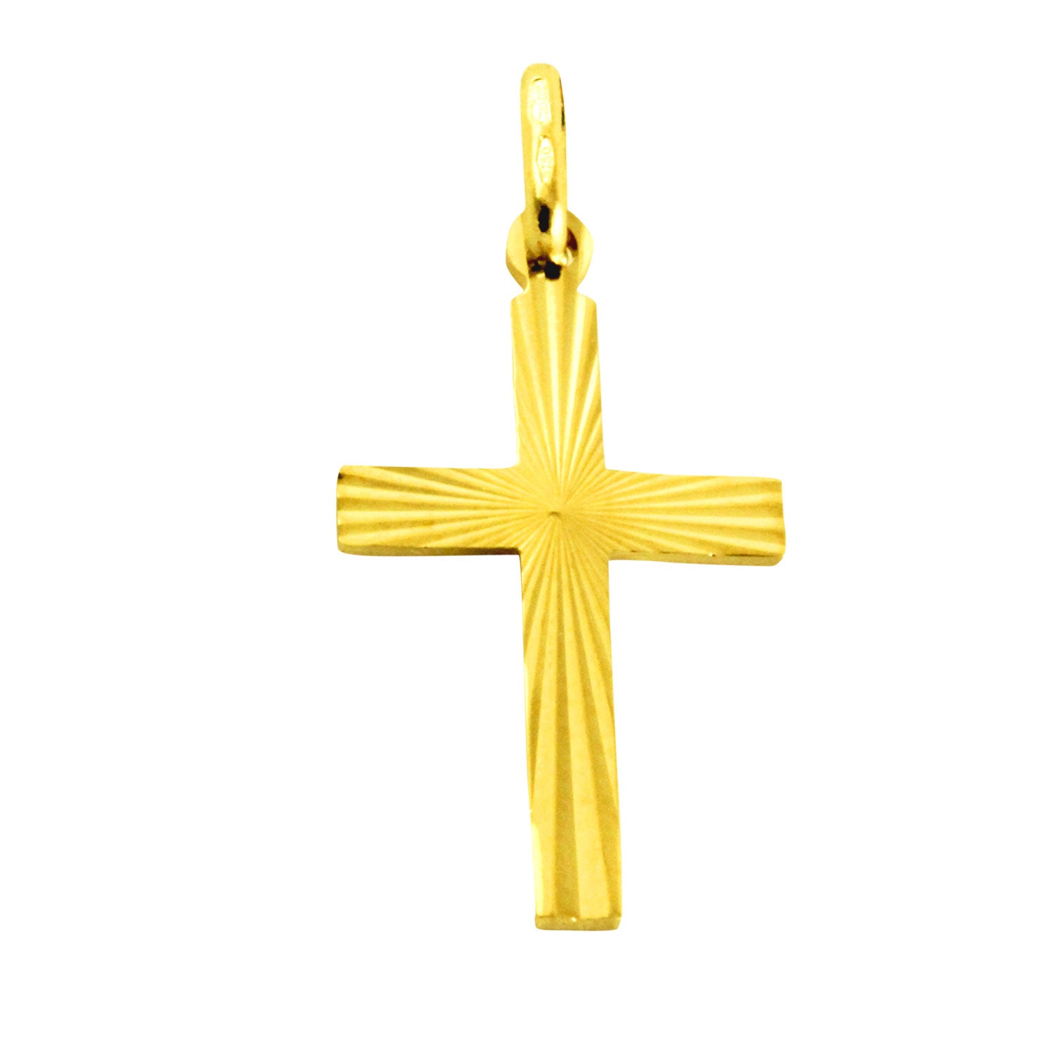 18K Yellow Gold Shining Cross Pendant