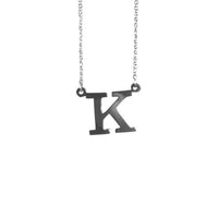 Sterling Silver Mini Block Letter Initial NamePlate Necklace