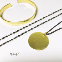 Gold-Dipped Large Round Disc Medallion Necklace // Mixed Metals