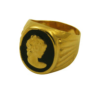 "Lady Cameo" Gold-Plated Vintage Style Signet Ring