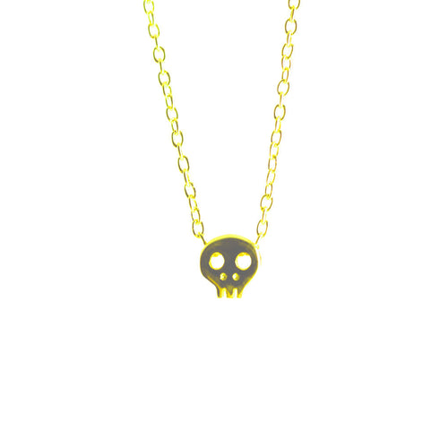 Gold-Dipped Tiny Skull Necklace