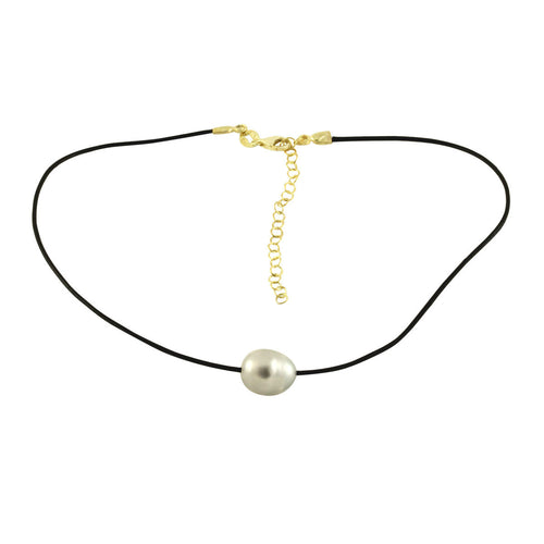 Grey Pearl Choker Necklace