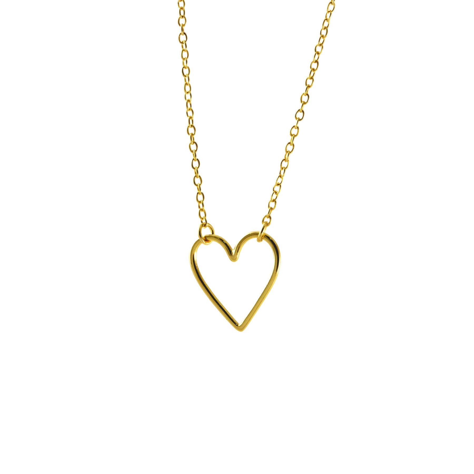 Sterling Floating Heart Pendant Necklace