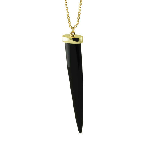 Black Onyx Spike Pendant Necklace