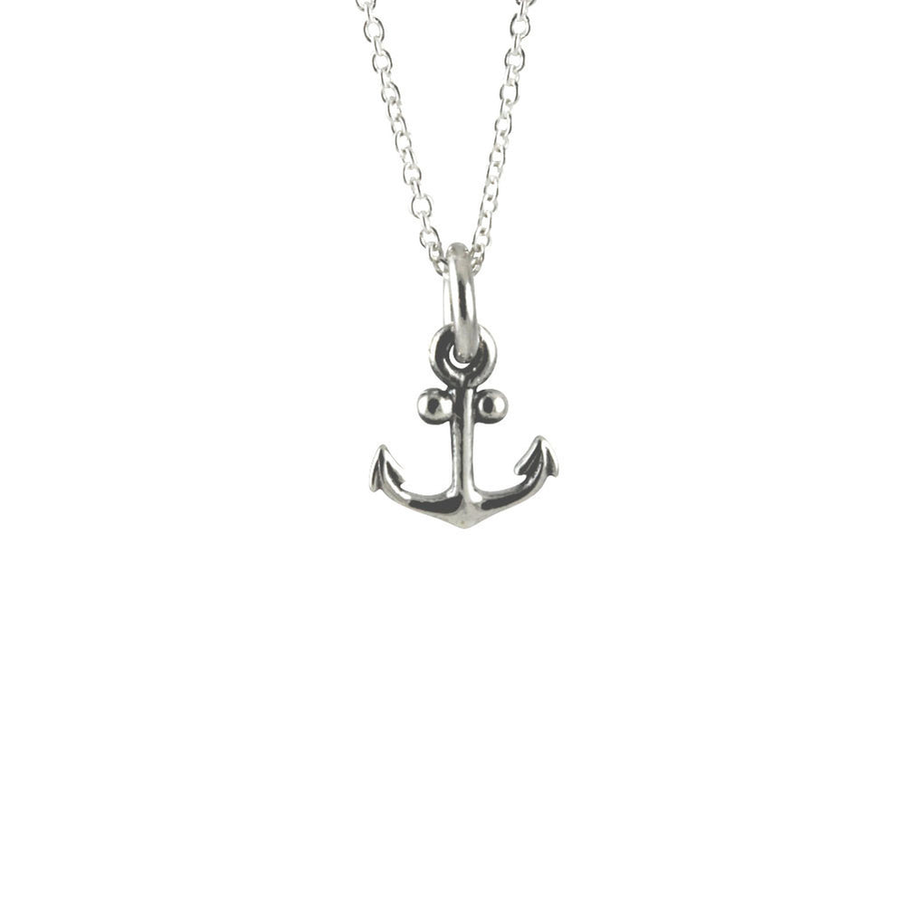 "Tiny" Sterling Silver Anchor Pendant Necklace
