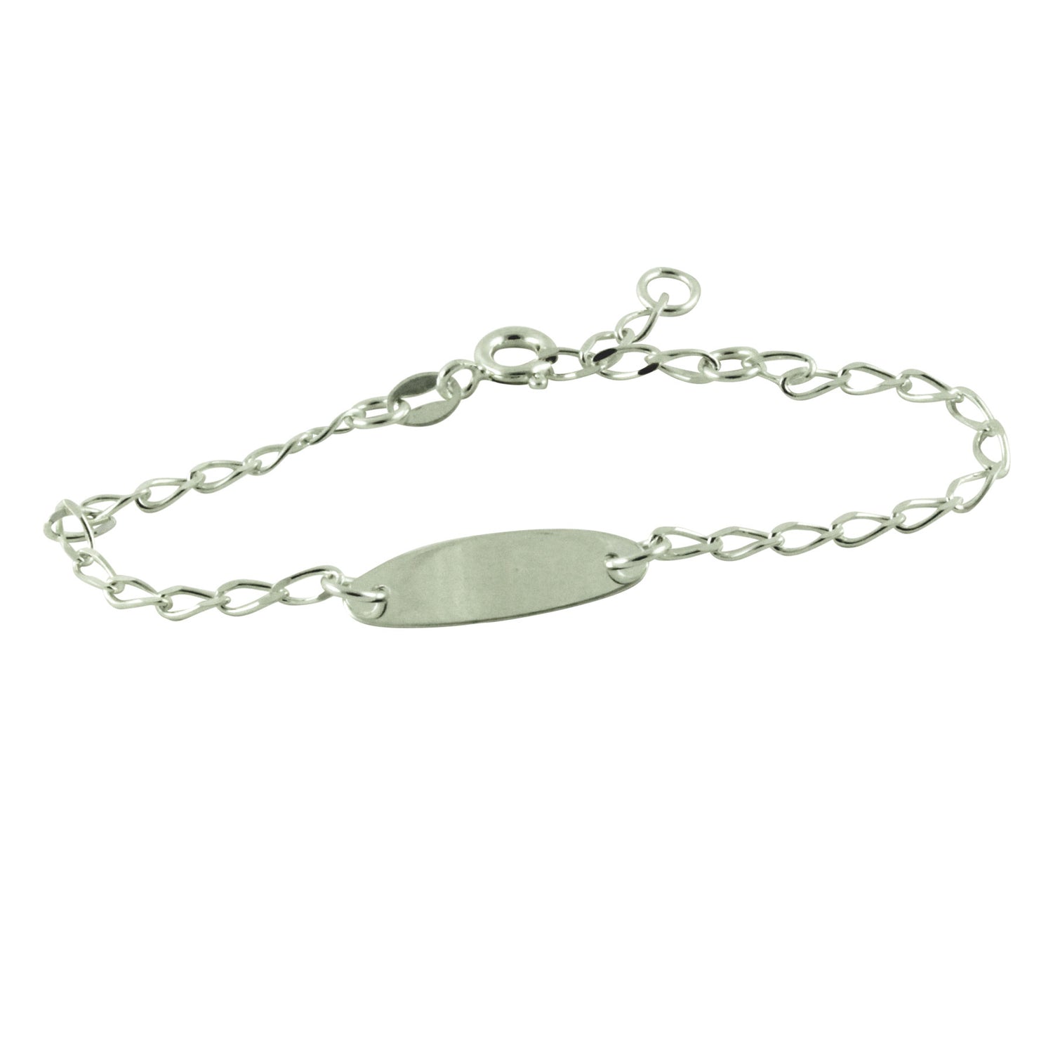 Sterling Silver Plain ID Bracelet 6 inch